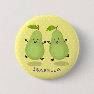 Badge Rond 5 Cm Illustration d'une paire de poires mignonne