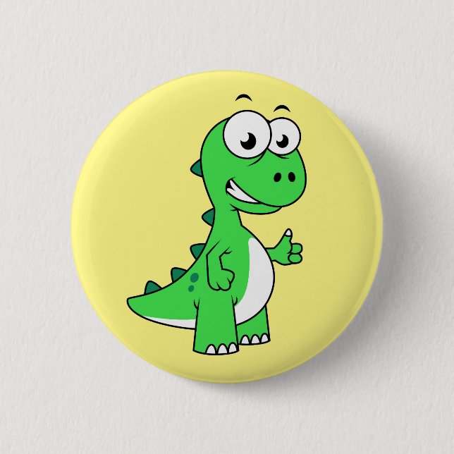 Badge Rond 5 Cm Illustration Mignonne Du Tyrannosaurus Rex. 2 (Devant)