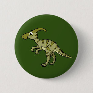 Badge Rond 5 Cm Illustration Mignonne D'Un Parasaurolophus Dinosau