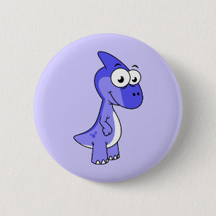 Badge Rond 5 Cm Illustration Mignonne D'Un Parasaurolophus Dinosau