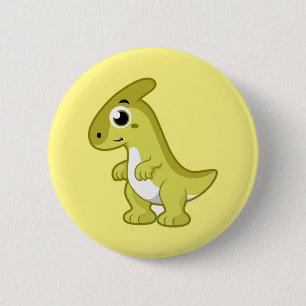 Badge Rond 5 Cm Illustration Mignonne D'Un Parasaurolophus Dinosau