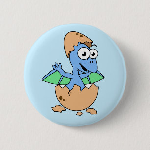 Badge Rond 5 Cm Illustration Mignonne D'Une Éclosion De Ptérodacty