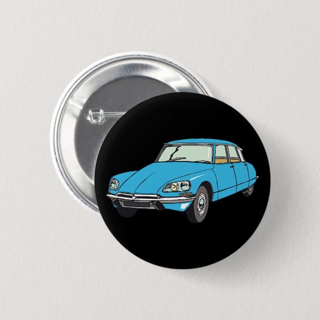 Badge Rond 5 Cm Illustration Minimaliste Blue DS19 La Déesse (Devant & derrière)