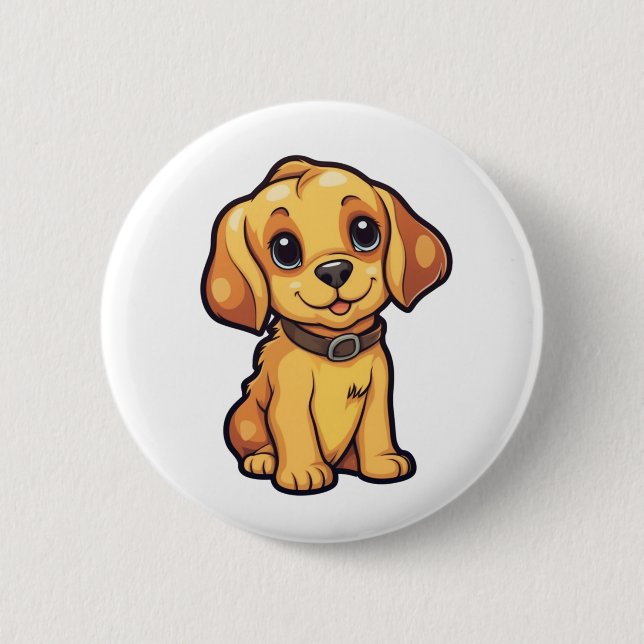 Badge Rond 5 Cm Illustration pour chien de dessin (Devant)