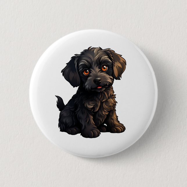 Badge Rond 5 Cm Illustration pour chien de dessin (Devant)
