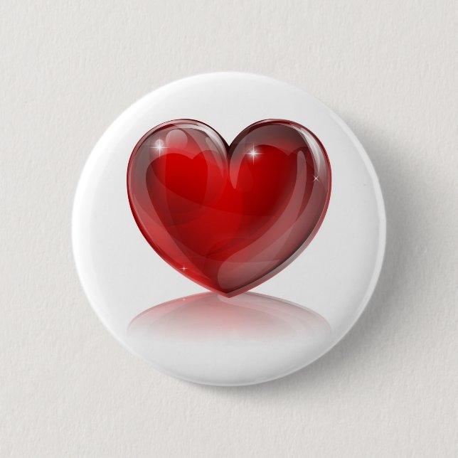 Badge Rond 5 Cm Illustration rouge de coeur (Devant)