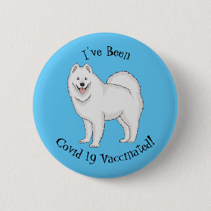 Badge Rond 5 Cm Illustration Samoyed dog