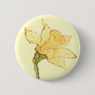 Badge Rond 5 Cm Illustration simple de jonquille par Kate