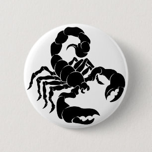 Badge Rond 5 Cm Illustration stylisée de scorpion