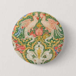 Badge Rond 5 Cm Illustration vintage de Walter Crane avec un cacat