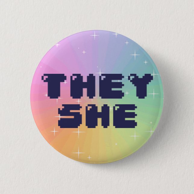 Badge Rond 5 Cm Ils elle bouton de pronom (Devant)