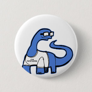 Badge Rond 5 Cm Im dinosaure impressionnant