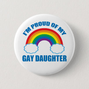 Badge Rond 5 Cm I'm Proud of My Gay Daughter LGBTQ Mom Dad