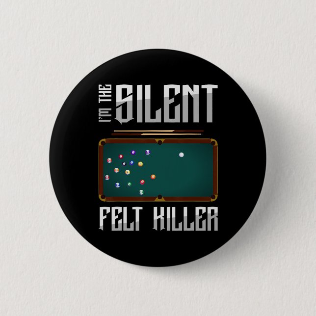 Badge Rond 5 Cm Im Silent Senst Killer Snooker Pool Billard P (Devant)