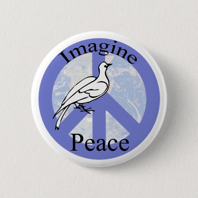 Badge Rond 5 Cm Imaginez la paix (Devant)