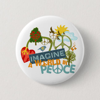 Badge Rond 5 Cm Imaginez l'art d'Abtract de paix