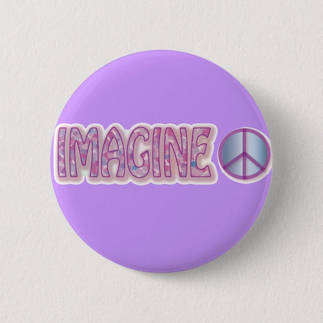 Badge Rond 5 Cm imaginez le bouton de paix (Devant)