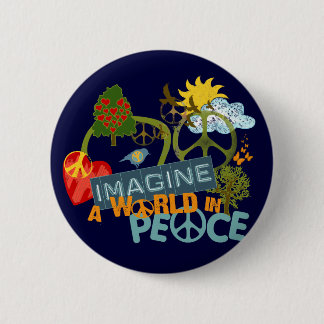 Badge Rond 5 Cm Imaginez un monde dans la paix