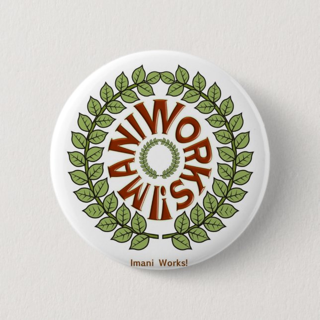 Badge Rond 5 Cm Imani fonctionne le bouton (grand) (Devant)