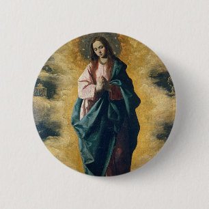 Badge Rond 5 Cm Immaculée Conception par Zurbarán
