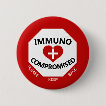 Immunocompromis - Garder le bouton rouge et blanc