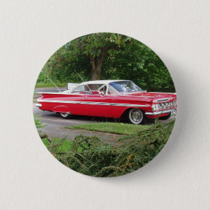 Badge Rond 5 Cm impala 1960 de rouge