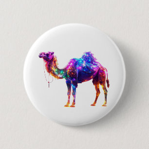 Badge Rond 5 Cm Impression d'art de chameau néon lumineux - Fantai