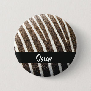 Badge Rond 5 Cm Impression de peau Zebra