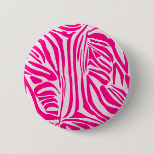Badge Rond 5 Cm Impression zèbre rose