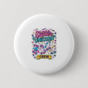 Badge Rond 5 Cm Imprimé de style rétro de l'équipage de skater de 