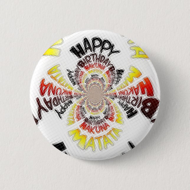Badge Rond 5 Cm Imprimer Anniversaire Kaleidoscope (Devant)