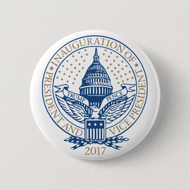Badge Rond 5 Cm Inauguration du logo inaugural du président de Tru (Devant)