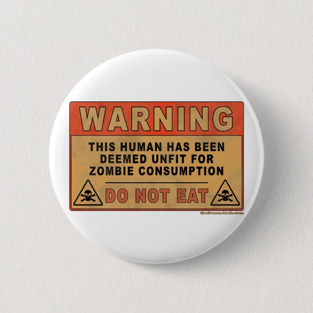 Badge Rond 5 Cm Incapable d'avertissement à la consommation de (Devant)