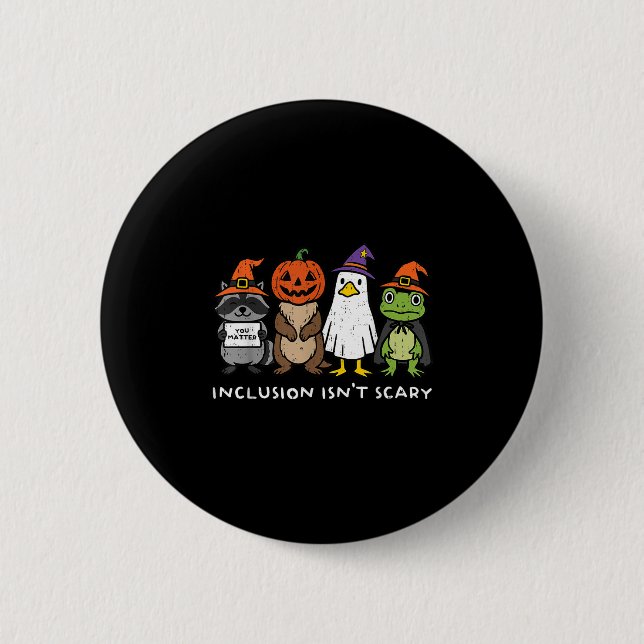 Badge Rond 5 Cm Inclusion Isn't Y Slp Halloween Sped Teacher Anima (Devant)