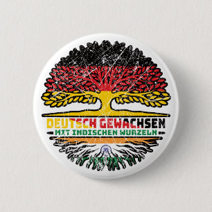 Badge Rond 5 Cm Inde Allemand indien Baum Racine