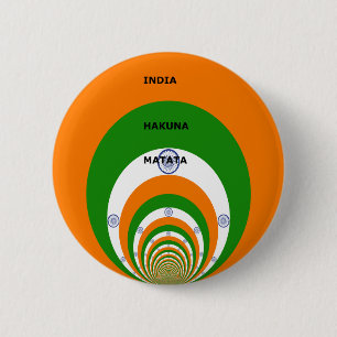 Badge Rond 5 Cm India HAKUNA MATATA