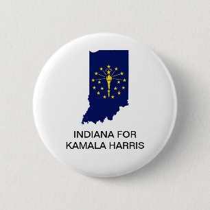 Badge Rond 5 Cm INDIANA pour le bouton Kamala Harris 2024