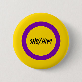 Badge Rond 5 Cm Indicateur de fierté intersexuelle Prononounes per