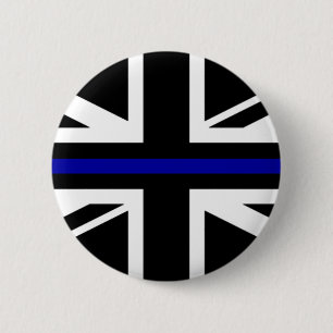 Badge Rond 5 Cm Indicateur de ligne bleue mince