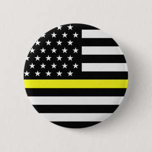Badge Rond 5 Cm Indicateur de ligne jaune fin