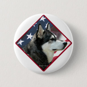 Badge Rond 5 Cm Indicateur de malamute 2 de l'Alaska