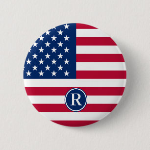 Badge Rond 5 Cm Indicateur usa personnalisé