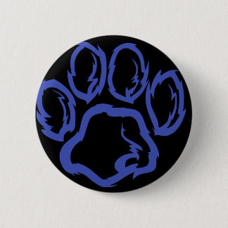 Badge Rond 5 Cm Indigo Paw - arrière - plan noir