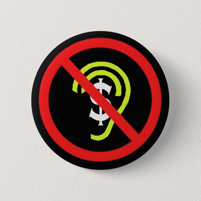 Badge Rond 5 Cm Industrie cochléaire Anti-Bénéfice-Motivée (Devant)