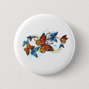 Badge Rond 5 Cm Infinité de papillons monarques