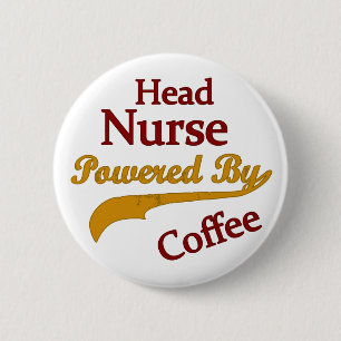 Badge Rond 5 Cm Infirmier chef actionné par le café