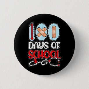 Badge Rond 5 Cm Infirmière 100 Jours D'Amour À L'École Stethoscope