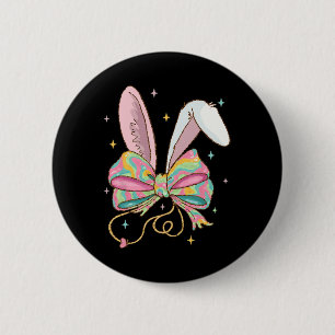 Badge Rond 5 Cm Infirmière de Pâques Coquette Bow Stethoscope Bunn