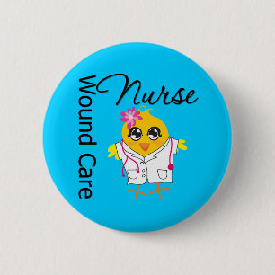 Badge Rond 5 Cm Infirmière de soin de blessure du poussin v2