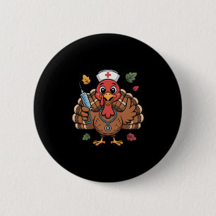 Badge Rond 5 Cm Infirmière de Thanksgiving Dinde Rn Usic Urgences